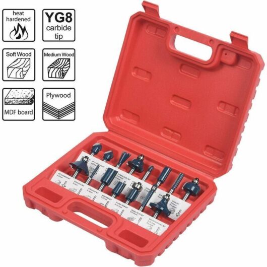 Gotrays - raises Router Bit, 15PCS Straight Groove Cutters, Groove Milling Cutter Set Wood Cutter Cutting Woodworking Tool(Plastic Case)