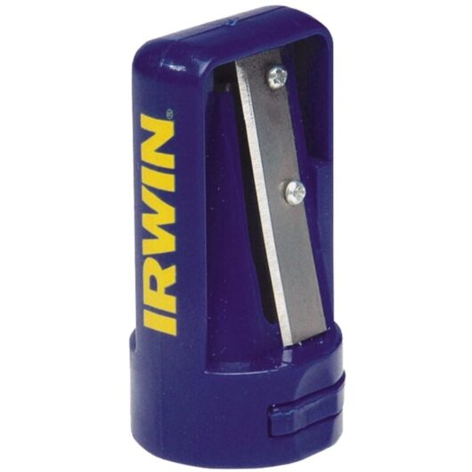 IRWIN 233250 Manual Pencil Sharpener - Blue and Yellow, Handheld, Durable and Easy to Use