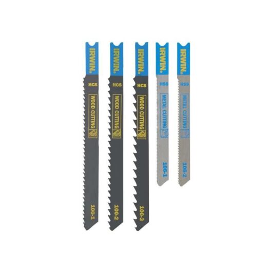 IRWIN U-Shank Jigsaw Blade Set 5 Piece HCS/HSS 2 Metal 3 Wood IRWIW1014502