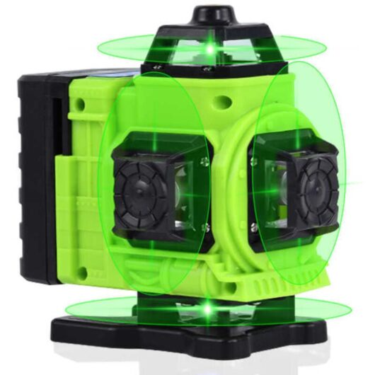 Ikodm - 16 Lines Green Light Multi-function Laser Level, 3° Self-Leveling, Rechargeable Battery, Omnidirectional Leveling Tool, Floor Wall Sticker