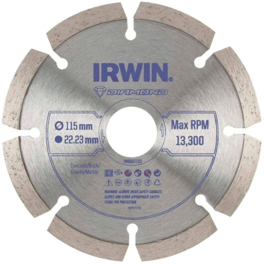 Irwin - Angle Grinder Segmented Diamond Blade 115 x 22.23mm Ceramics IRWIW8087103