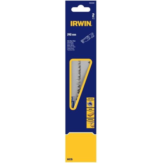 Irwin - IW1016302 Sabre Saw Blade Coarse Wood Cutting 240mm Pack of 2 IRWIW1016302