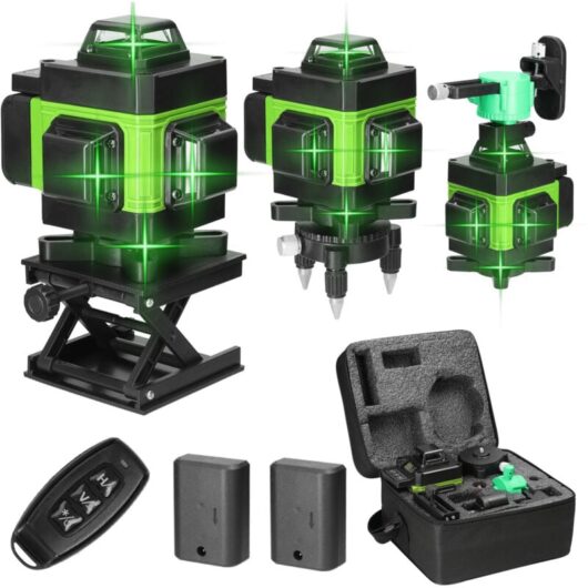 Laser Level 4D 16/12 Lines Green Line Self-Leveling 360 Horizontal and Vertical Laser Level Super Powerful Green Beam Laser Level