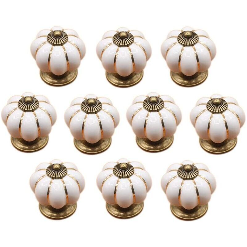 Linghhang - White)10 Pcs Ceramic Drawer Knobs Furniture Knob for Kitchen Drawers and Cupboards