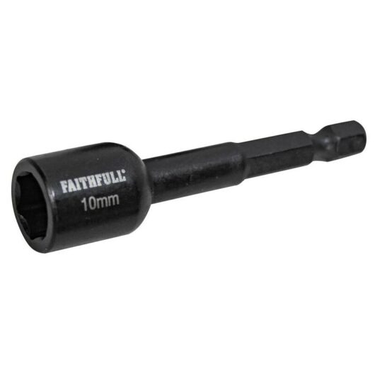 Magnetic Impact Nut Driver 10mm x 1/4in Hex FAISBMNUT10I - Faithfull