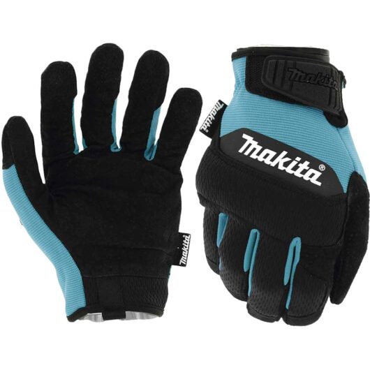 Makita Durahide Leather Palm Performance Gloves Black / Blue XL Pack of 1