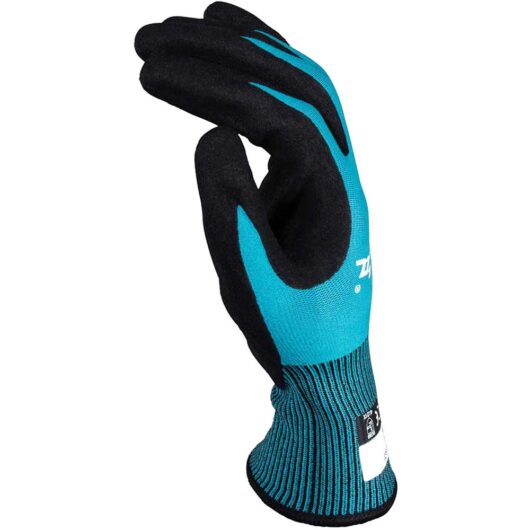 Makita FitKnit Cut Level 1 Nitrile Coated Dipped Gloves Black / Blue L Pack of 1