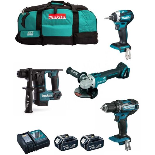 Makita - Kit 18V MSB4P2A (DHR171 + DGA504 + DDF482 + DTD154 + 2 x 5,0 Ah + DC18RC + Trolley)