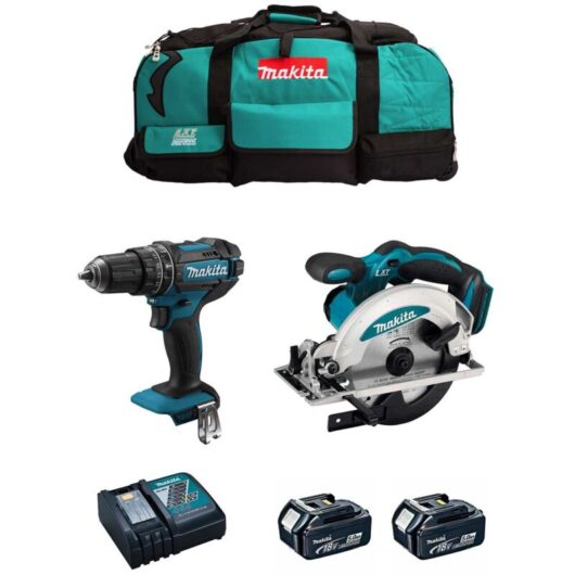 Makita - Kit MK203 (DHP482 + DSS610 + 2 x 5,0 Ah + DC18RC + LXT600)