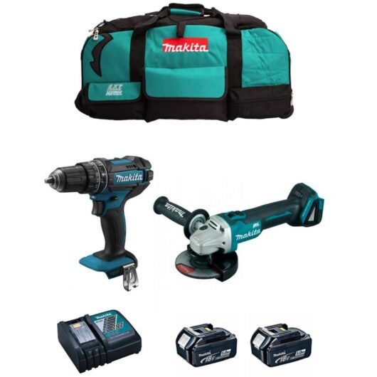Makita - Kit MK205 (DHP482 + DGA504 + 2 x 5,0 Ah + DC18RC + LXT600)