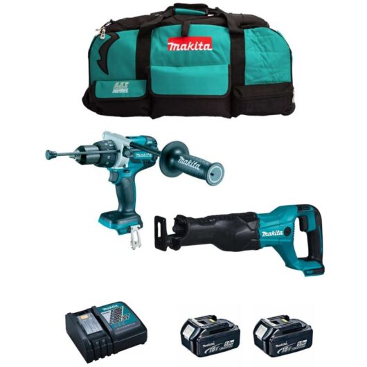Makita - Kit MK209 (DHP481 + DJR186 + 2 x 5,0 Ah + DC18RC + LXT600)