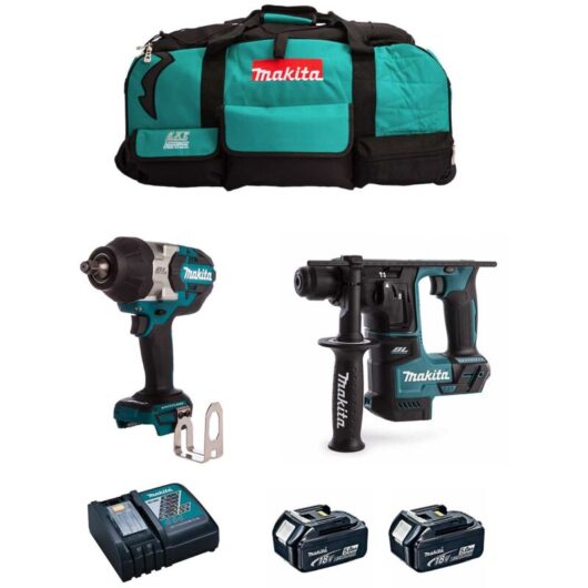 Makita - Kit MK215 (DTW1002 + DHR171 + 2 x 5,0 Ah + DC18RC + LXT600)