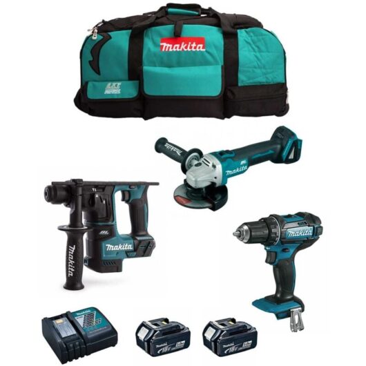 Makita - Kit MK301 (DDF482 + DHR171 + DGA504 + 2 x 5,0 Ah + DC18RC + LXT600)