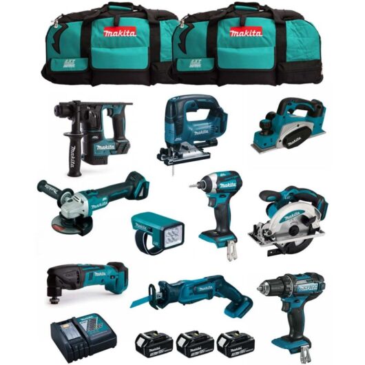 Makita - Kit MPK1810233A (DDF482+DTD154+DHR171+DGA504+DTM50+DSS610+DJV182+ DJR185+DKP180+DML186+ 3x3,0Ah + DC18RC + 2xLXT600)
