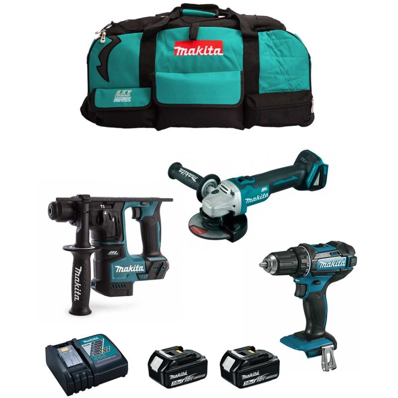 Makita - Kit MPK18323A (DGA504 + DDF482 + DHR171 + 2 x 3,0 Ah + DC18RC + LXT600)