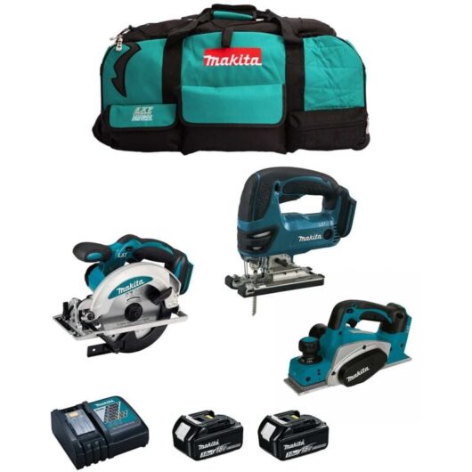 Makita - Kit MPK18323B (DKP180 + DSS610 + DJV180 + 2 x 3,0 Ah + DC18RC + LXT600)