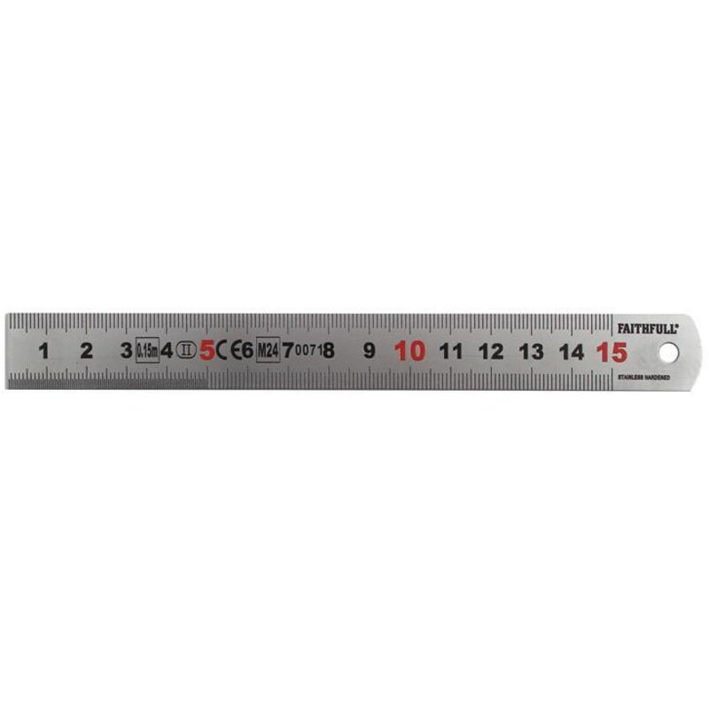 Matt Silver Measuring Rule 150mm FAIRUL150MS - Faithfull