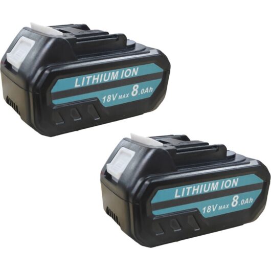 Mawiron - 2Pcs 18V 8.0Ah Lithium Ion Battery,Replacement Battery for Makita 18V Battery BL1860 BL1830B BL1840B LXT400 Li-Ion Battery with led