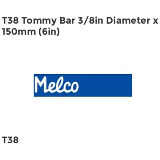 Melco T38 Tommy Bar 3/8in Diameter x 150mm (6in) MELT38