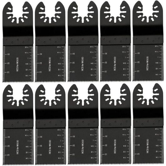 Memkey - 10pcs 34mm Multi Tool Blades, Oscillating Blade, diy Multipurpose Carbon Steel Tools for Sawing, Cutting, Scraping, Shaping, Polishing and
