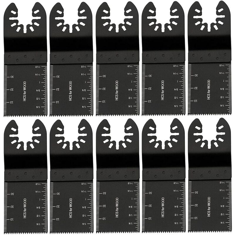 Memkey - 10pcs 34mm Multi Tool Blades, Oscillating Blade, diy Multipurpose Carbon Steel Tools for Sawing, Cutting, Scraping, Shaping, Polishing and