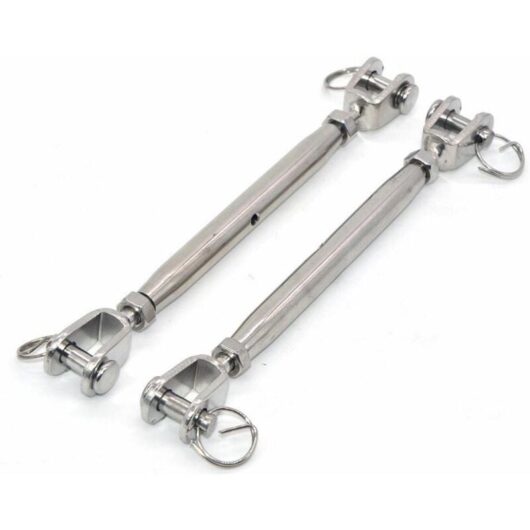 Memkey - Pack of 2 M8 jaw clamps made of 304 stainless steel with magnetic closure, cable tensioner made of stainless steel, turnbucklefil with