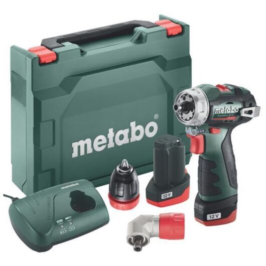 Metabo - PowerMaxx Brushless Right Angle Drill Screwdriver x2 2ah Kit MPTPMBS12QC