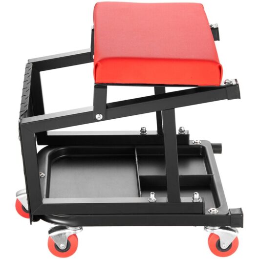 Mophorn Mechanic Stool with 300 lbs Capacity, Rolling Garage Seat with Wheels, 360° Swivel Workshop Stool Featuring Tool Tray, Multipurpose Creeper