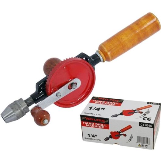 Neilsen 1/4" Hand Crank Mini Manual Double Pinions Drill For Wood Plastic