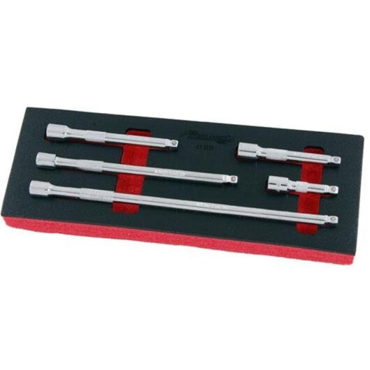 Neilsen 5pc 1/4" Socket Extension Bar Set 50mm 75mm 100mm 150mm 225mm Extra Long