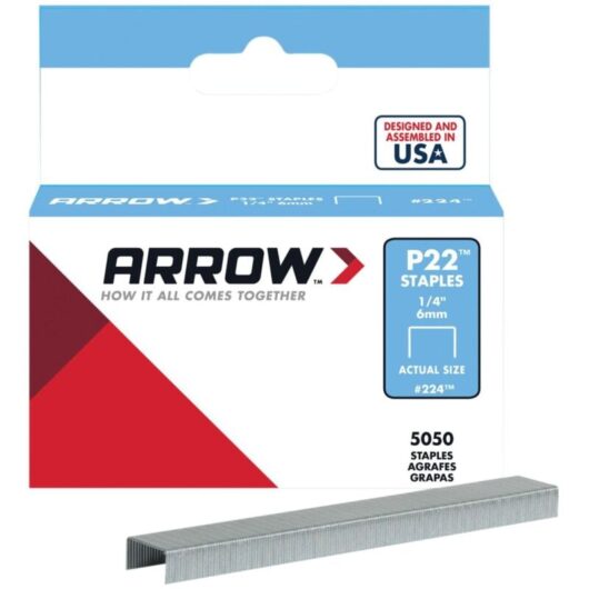 P22 Staples Box of 5,000 - 6mm Leg Length, Durable Office and Industrial Staples