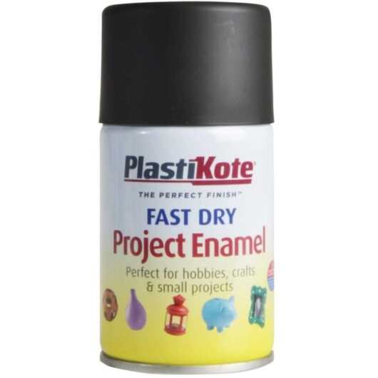 PlastiKote 440.0001011.046 Fast Dry Enamel Aerosol in Matte Black, 100ml