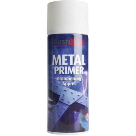 PlastiKote Metal Primer Spray - White, 400ml, Model PKT10598