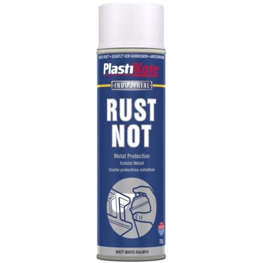 PlastiKote Rust-Resistant Aerosol Spray Paint in Matt White - 500ml (PKT782)