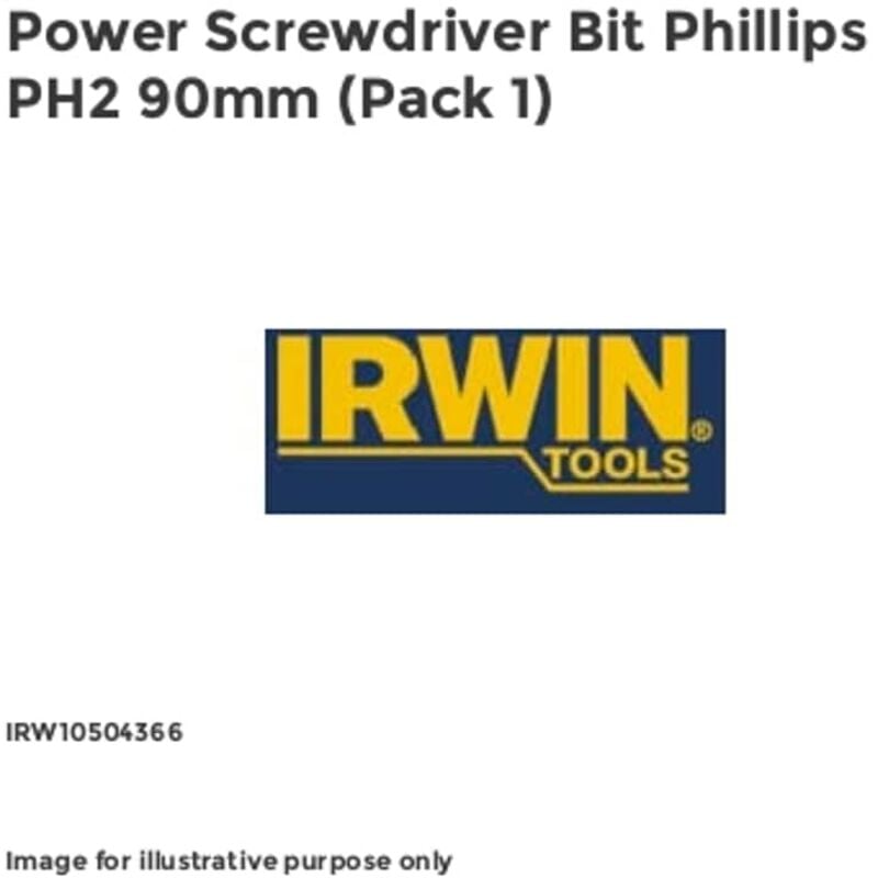 Power Screwdriver Bit Phillips PH2 90mm (Pack 1) - Irwin