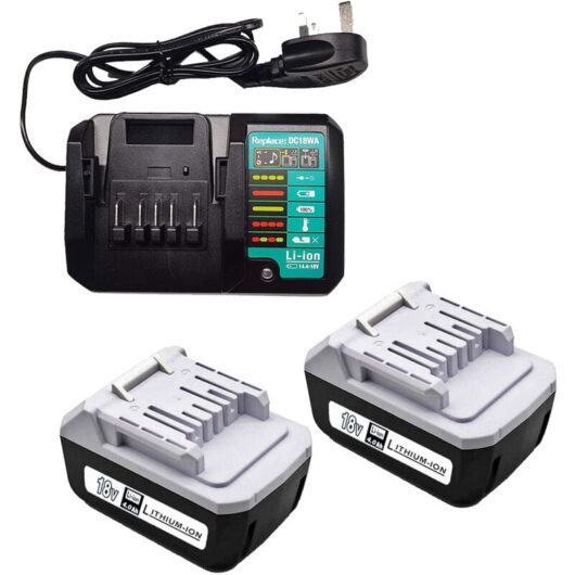 Powerwings - 3 Pack) 2X 18V 4.0Ah BL1815G BL1813G BL1811G Replace Makita Battery + Charger DC18WA for Makita 195608-4 BL1820G BL1830G BL1840G DF457D