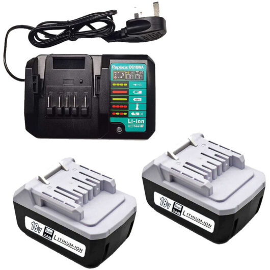 Powerwings - 3 Pack) 2X Battery & 1X Charger for Makita BL1813G 18V 3.0Ah BL1815G BL1820G BL1840G HP457D DF457D DK18041 DK18015 Charger DC18WA (14.4V