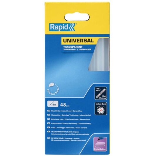 Rapid - Universal Glue Sticks, Transparent 12 x 190mm (Pack 48) RPD5001411