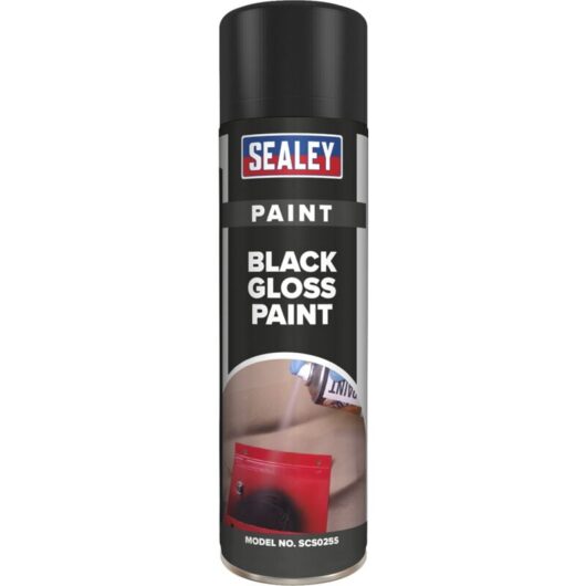 SCS025S Gloss Paint 500ml - Black - Sealey