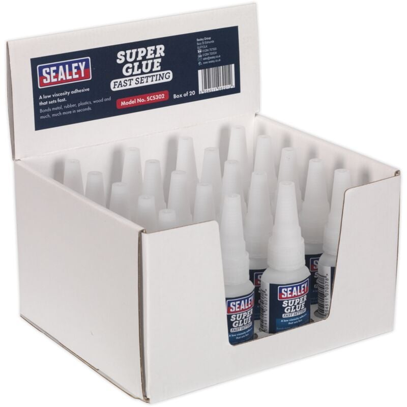 SCS302 Fast Setting Super Glue 20g - Pack of 20 - Sealey