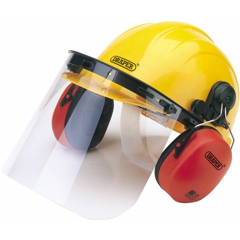 Safety Helmet with Ear Muffs and Visor (69933) - Draper