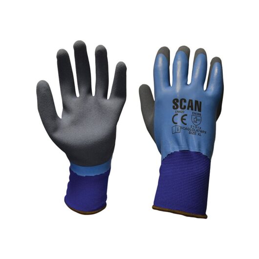 Scan Waterproof Latex Gloves - XL (Size 10) SCAGLOLATWPX