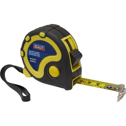 Sealey - AK988 Metric/Imperial Rubber Tape Measure 3m(10ft) x 16mm