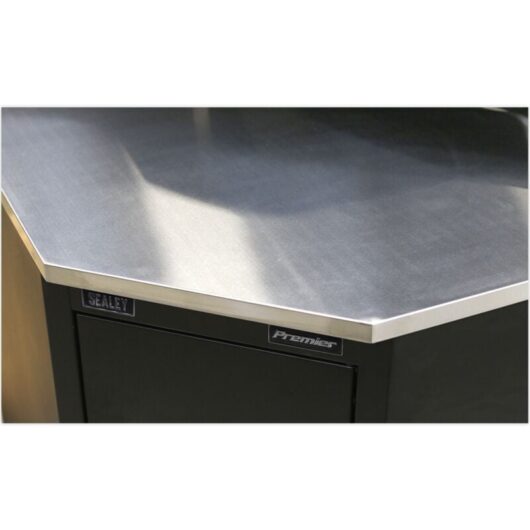 Sealey - APMS19 Premier™ Stainless Steel Corner Worktop 930mm