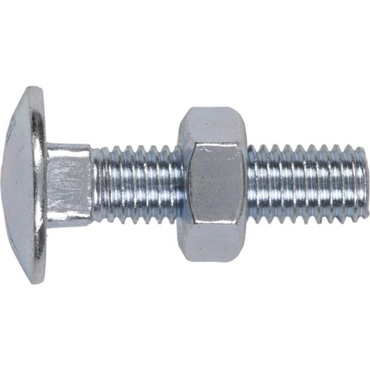 Sealey - CBN1040 Zinc Plated Coach Bolt & Nut M10 x 40mm, din 603 - Pack of 50