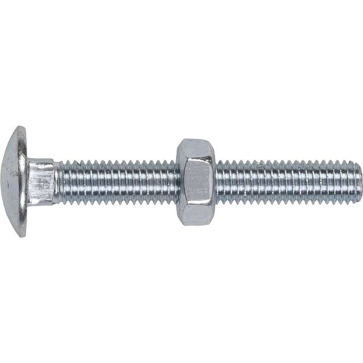 Sealey - CBN1075 Zinc Plated Coach Bolt & Nut M10 x 75mm, din 603 - Pack of 50
