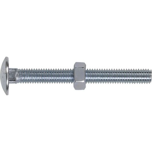 Sealey - CBN875 Zinc Plated Coach Bolt & Nut M8 x 75mm, din 603 - Pack of 50