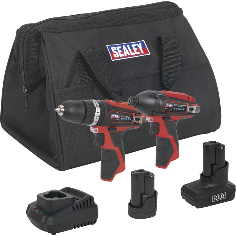 Sealey - CP1200COMBO6 2 x SV12 Series Cordless Power Tool Kit 12V - 2 Batteries