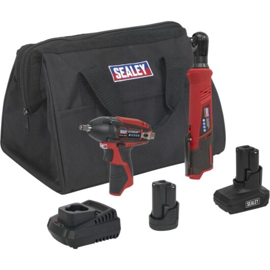 Sealey - CP1200COMBO8 2 x SV12 Series Cordless Power Tool Kit 12V - 2 Batteries