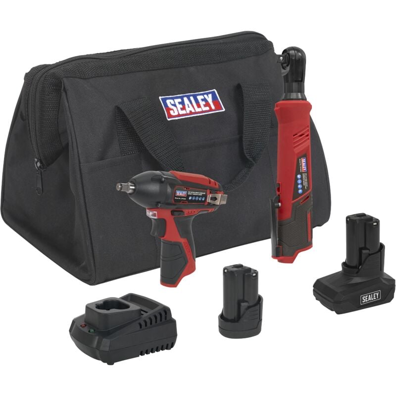 Sealey - CP1200COMBO8 2 x SV12 Series Cordless Power Tool Kit 12V - 2 Batteries